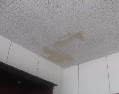 天井にシミ発生